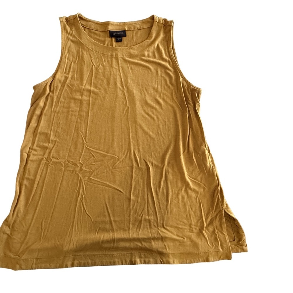 J. Jill WearEver Mustard Yellow Sleeveless Flowy Tank Top Size Petite Medium
